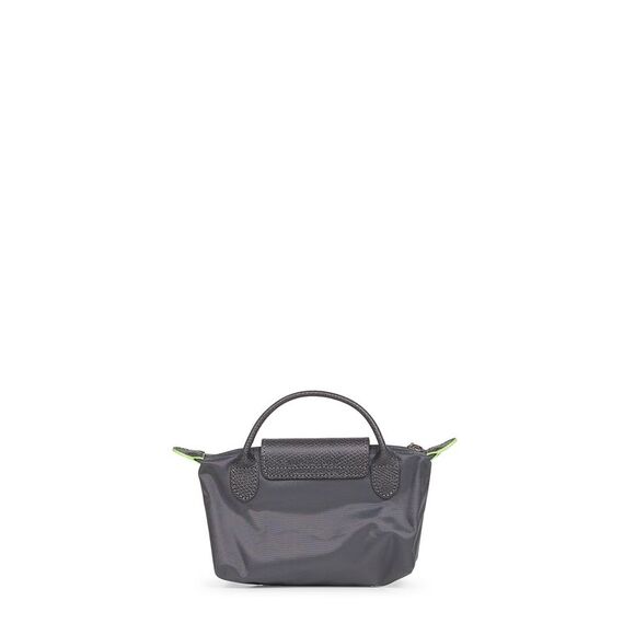 Longchamp Women Graphite Le Pliage Green Pouch With Handle<Br/> - Picture 3 of 3